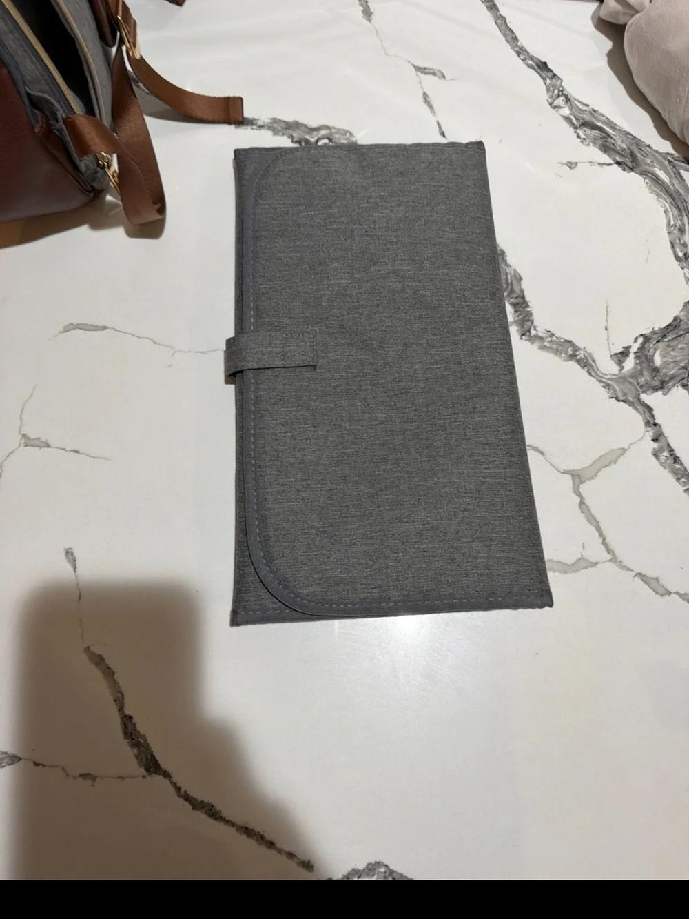 Itzy Ritzy Gray and Brown Men's Backpack with Leather Accents